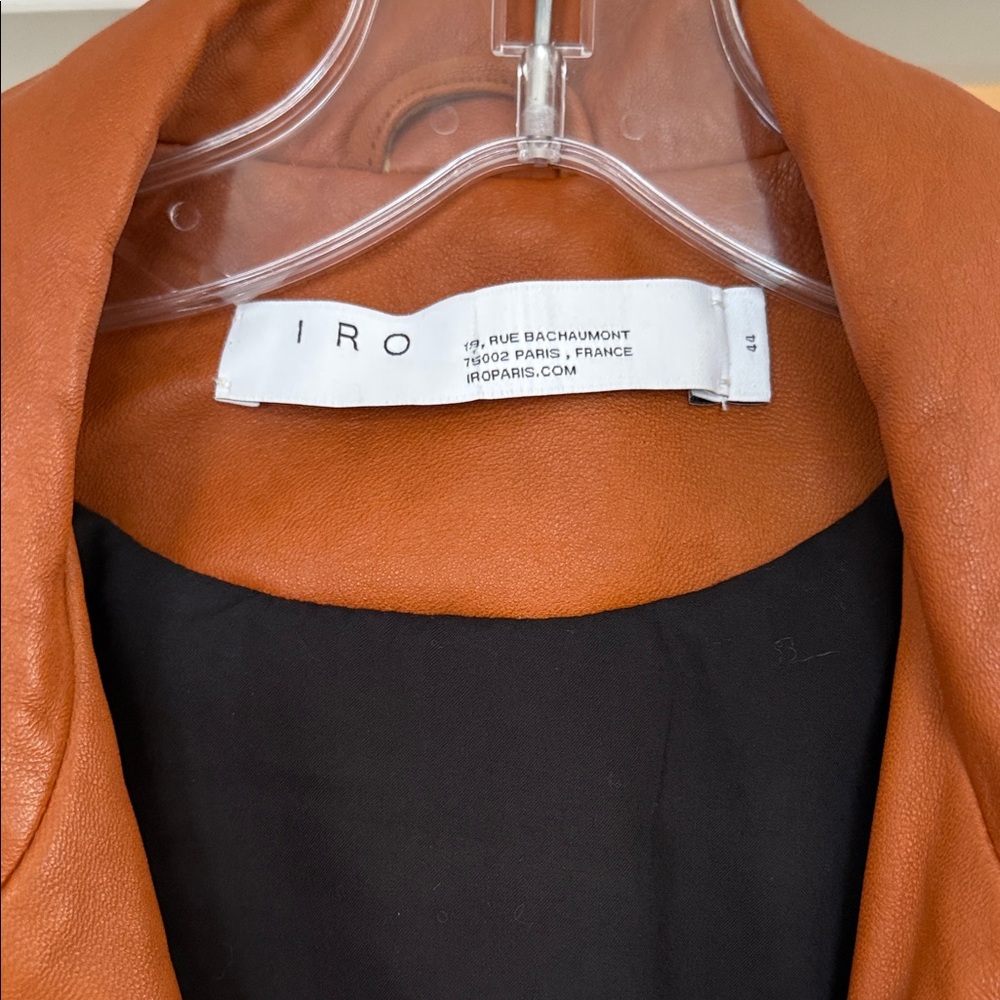 IRO Ashville Camel Brown Leather Jacket with Silver Accents - Picture 3 of 12